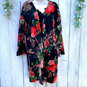 Long Floral Cardigan